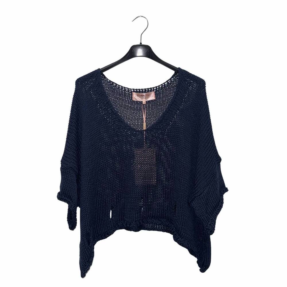 NEW SCANDAL ITALY women's lia knit top in navy